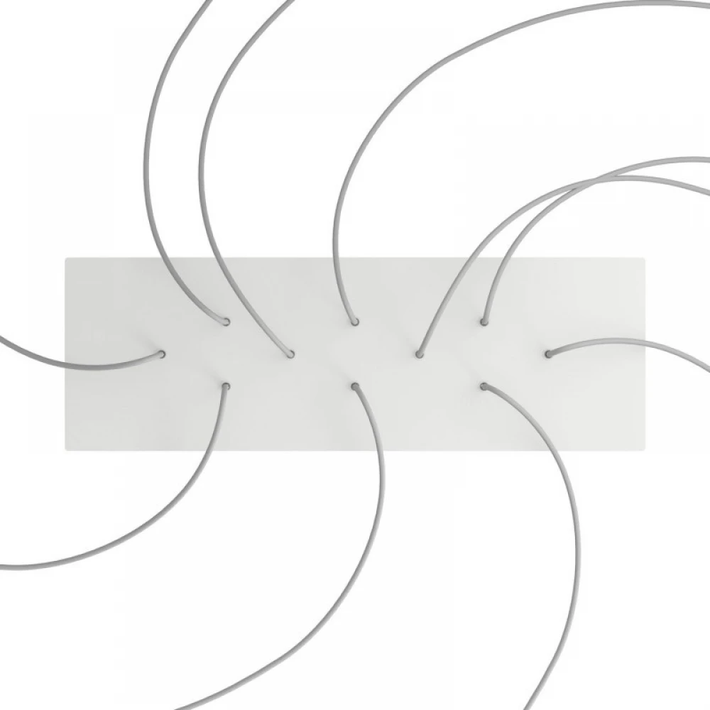 Ορθογώνια Μπάρα Ροζέτα XXL Rose-One με 10 τρύπες, 675 x 225 mm - Λευκό ΜΑΤ Dibond - Creative Cables