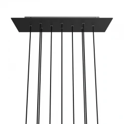 Ορθογώνια Μπάρα Ροζέτα XXL Rose-One με 10 τρύπες, 675 x 225 mm - Μαύρο ΜΑΤ Dibond - Creative Cables