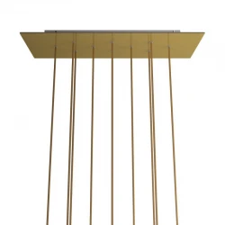 Ορθογώνια Μπάρα Ροζέτα XXL Rose-One με 10 τρύπες, 675 x 225 mm - Χρυσό ΜΑΤ Dibond - Creative Cables