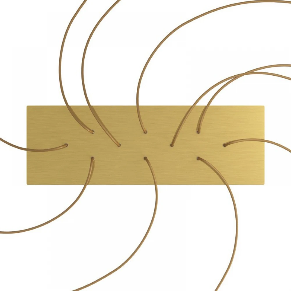 Ορθογώνια Μπάρα Ροζέτα XXL Rose-One με 10 τρύπες, 675 x 225 mm - Χρυσό ΜΑΤ Dibond - Creative Cables