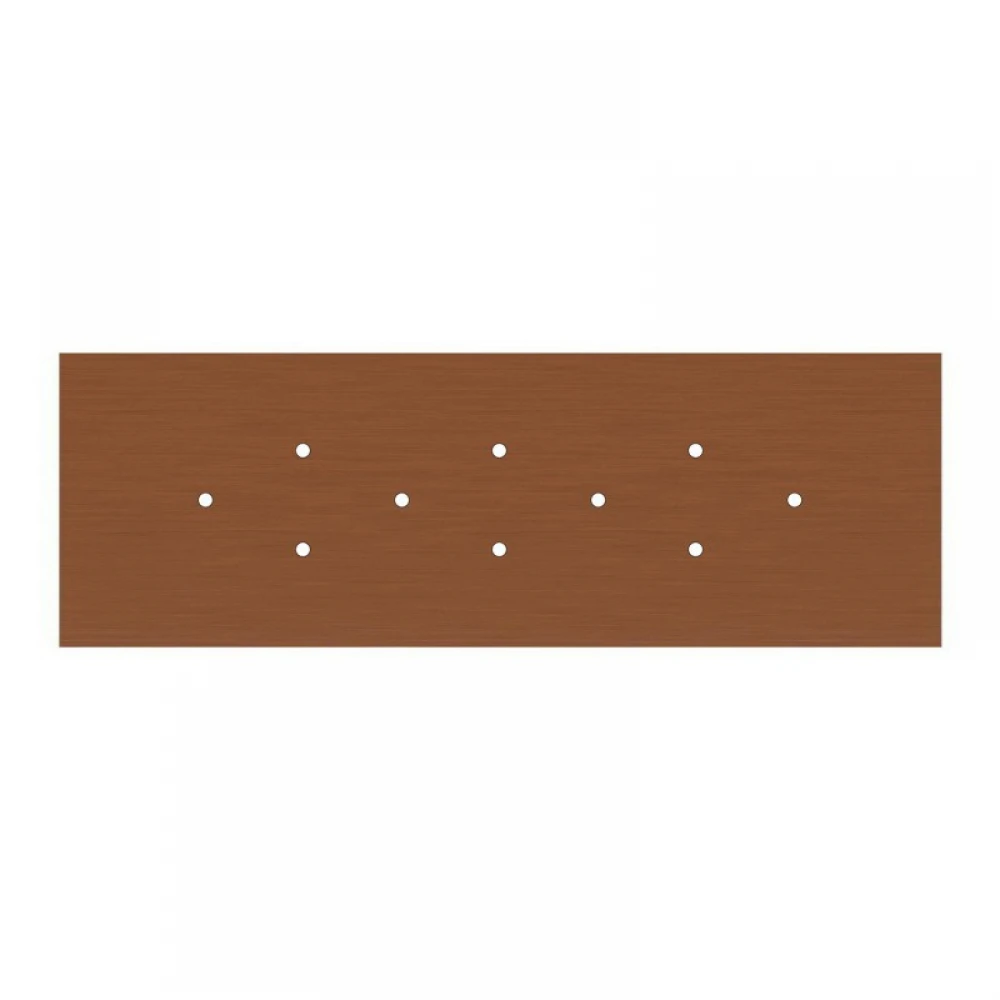 Ορθογώνια Μπάρα Ροζέτα XXL Rose-One με 10 τρύπες, 675 x 225 mm - Χάλκινο ΜΑΤ Dibond - Creative Cables