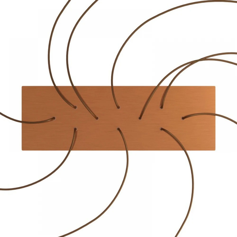 Ορθογώνια Μπάρα Ροζέτα XXL Rose-One με 10 τρύπες, 675 x 225 mm - Χάλκινο ΜΑΤ Dibond - Creative Cables