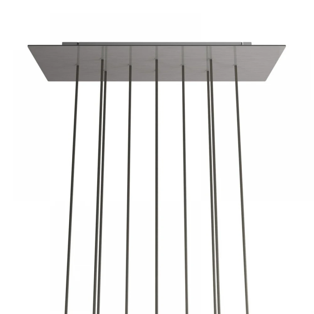 Ορθογώνια Μπάρα Ροζέτα XXL Rose-One με 10 τρύπες, 675 x 225 mm - Νίκελ ΜΑΤ Dibond - Creative Cables