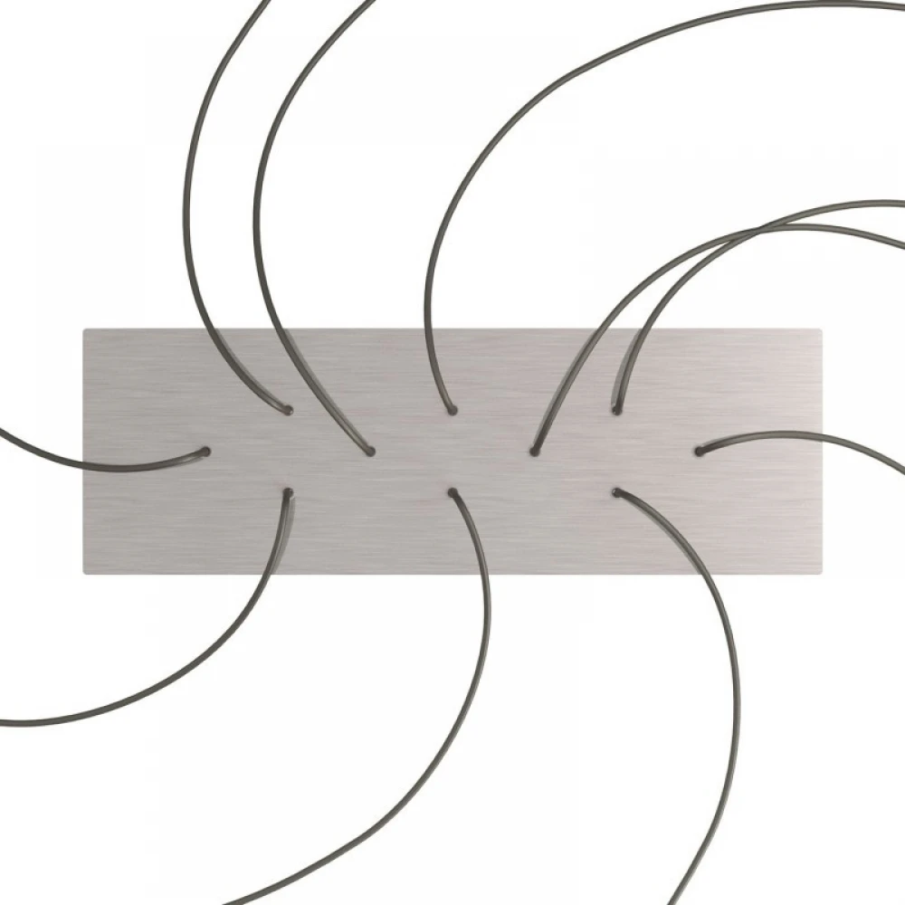 Ορθογώνια Μπάρα Ροζέτα XXL Rose-One με 10 τρύπες, 675 x 225 mm - Νίκελ ΜΑΤ Dibond - Creative Cables