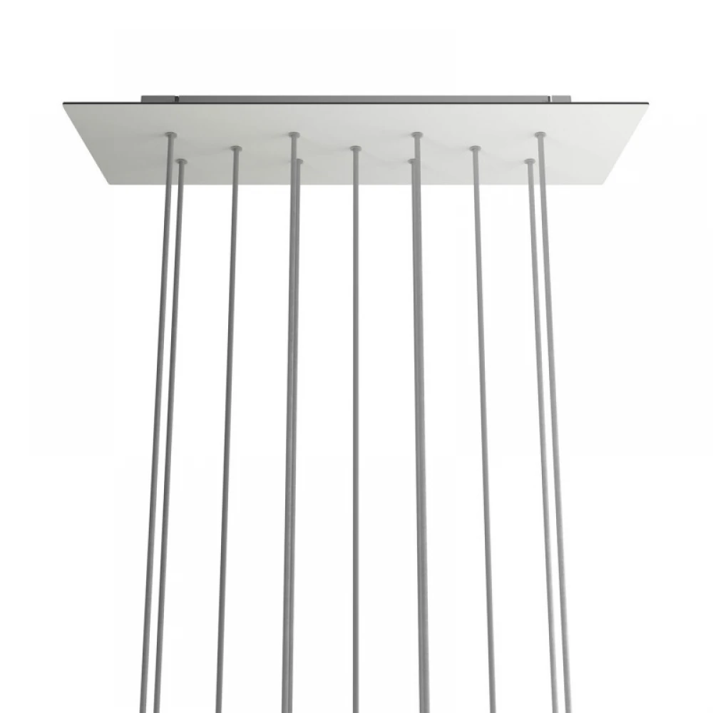 Ορθογώνια Μπάρα Ροζέτα XXL Rose-One με 11 τρύπες, 675 x 225 mm - Λευκό ΜΑΤ Dibond - Creative Cables