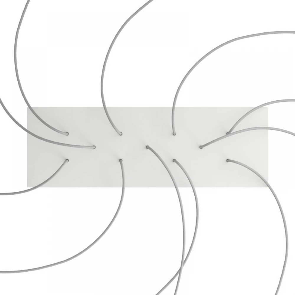 Ορθογώνια Μπάρα Ροζέτα XXL Rose-One με 11 τρύπες, 675 x 225 mm - Λευκό ΜΑΤ Dibond - Creative Cables