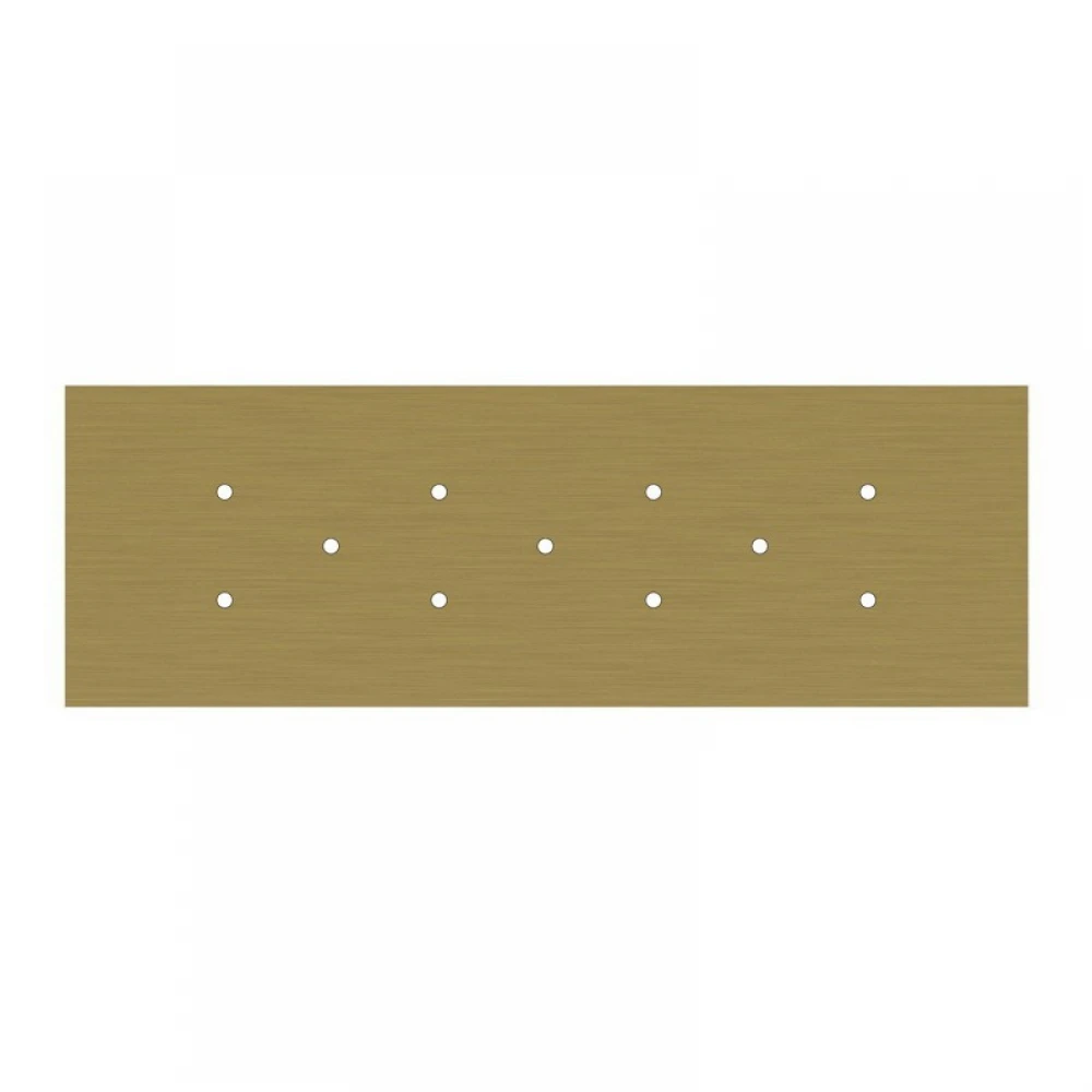 Ορθογώνια Μπάρα Ροζέτα XXL Rose-One με 11 τρύπες, 675 x 225 mm - Χρυσό ΜΑΤ Dibond - Creative Cables