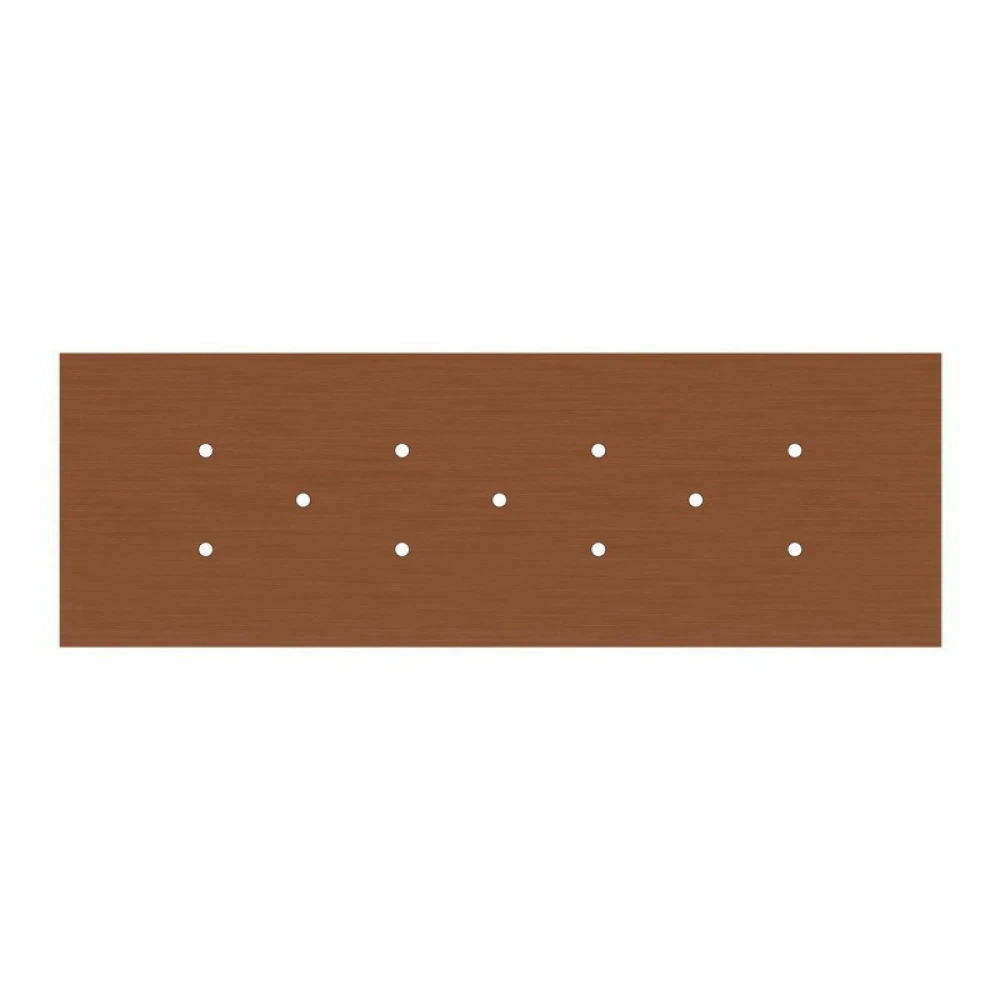 Ορθογώνια Μπάρα Ροζέτα XXL Rose-One με 11 τρύπες, 675 x 225 mm - Χάλκινο ΜΑΤ Dibond - Creative Cables