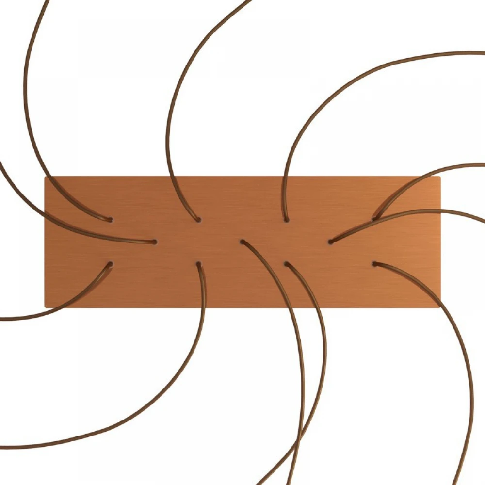 Ορθογώνια Μπάρα Ροζέτα XXL Rose-One με 11 τρύπες, 675 x 225 mm - Χάλκινο ΜΑΤ Dibond - Creative Cables