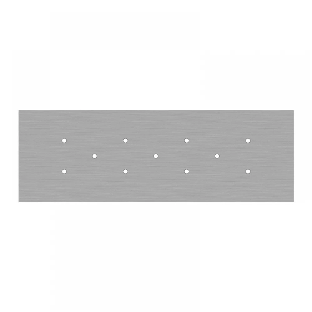 Ορθογώνια Μπάρα Ροζέτα XXL Rose-One με 11 τρύπες, 675 x 225 mm - Νίκελ ΜΑΤ Dibond - Creative Cables