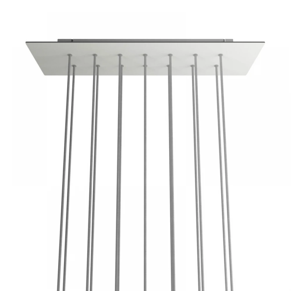 Ορθογώνια Μπάρα Ροζέτα XXL Rose-One με 14 τρύπες, 675 x 225 mm - Λευκό ΜΑΤ Dibond - Creative Cables