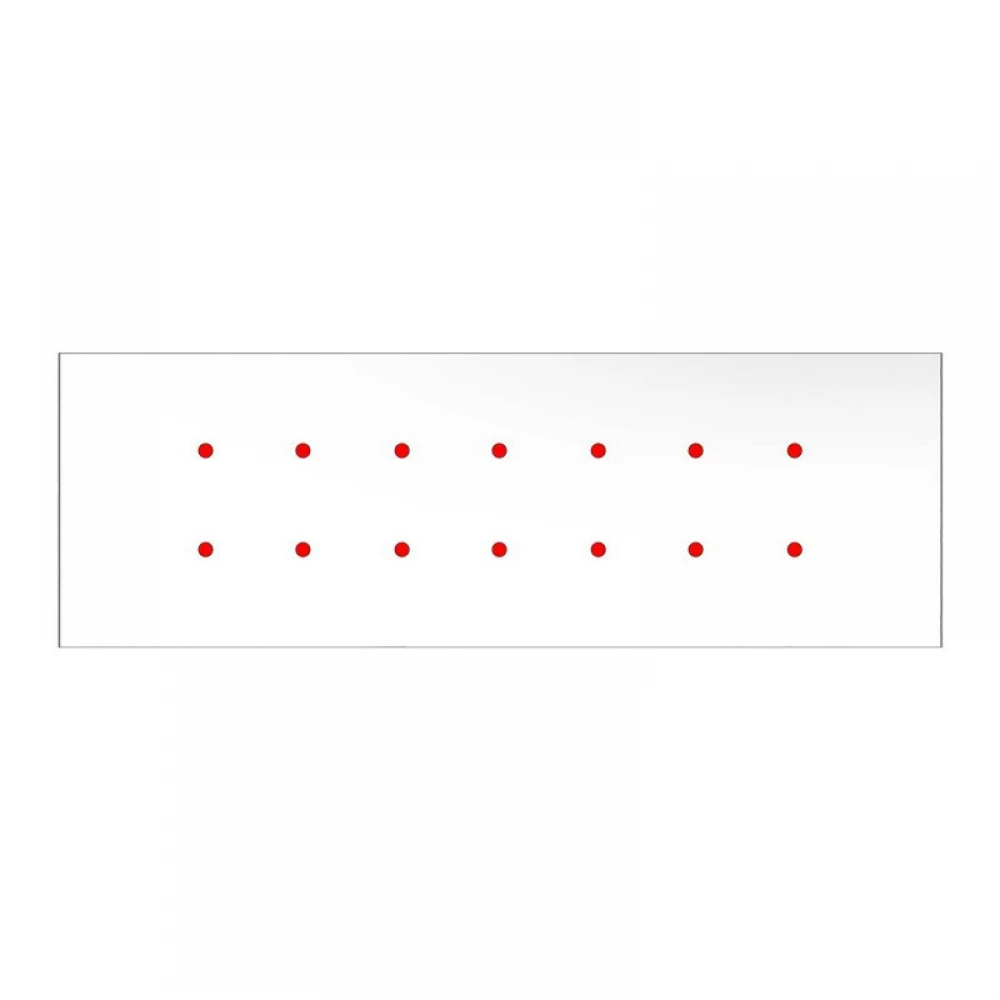 Ορθογώνια Μπάρα Ροζέτα XXL Rose-One με 14 τρύπες, 675 x 225 mm - Λευκό ΜΑΤ Dibond - Creative Cables