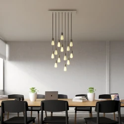 Ορθογώνια Μπάρα Ροζέτα XXL Rose-One με 14 τρύπες, 675 x 225 mm - Λευκό ΜΑΤ Dibond - Creative Cables