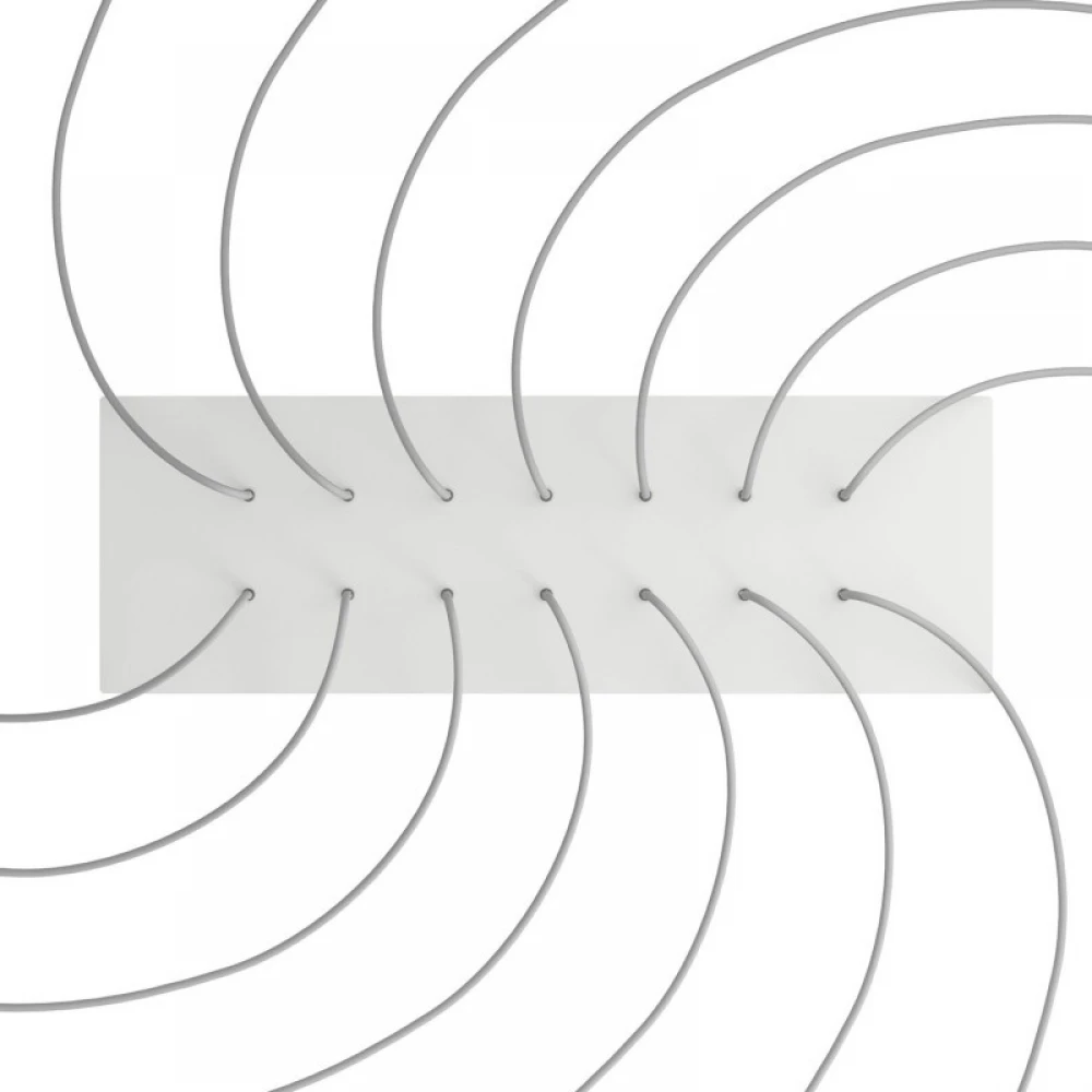 Ορθογώνια Μπάρα Ροζέτα XXL Rose-One με 14 τρύπες, 675 x 225 mm - Λευκό ΜΑΤ Dibond - Creative Cables