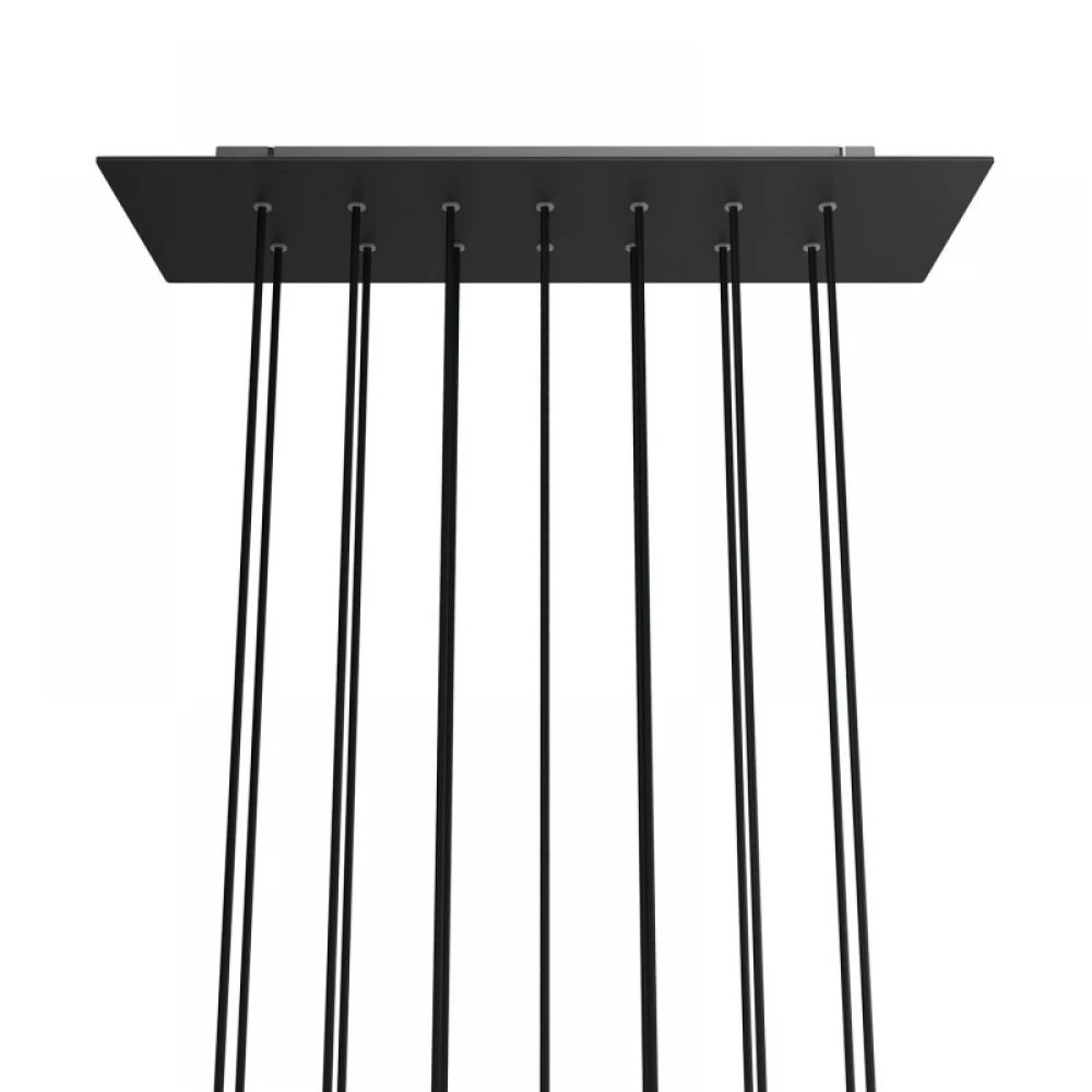 Ορθογώνια Μπάρα Ροζέτα XXL Rose-One με 14 τρύπες, 675 x 225 mm - Μαύρο ΜΑΤ Dibond - Creative Cables