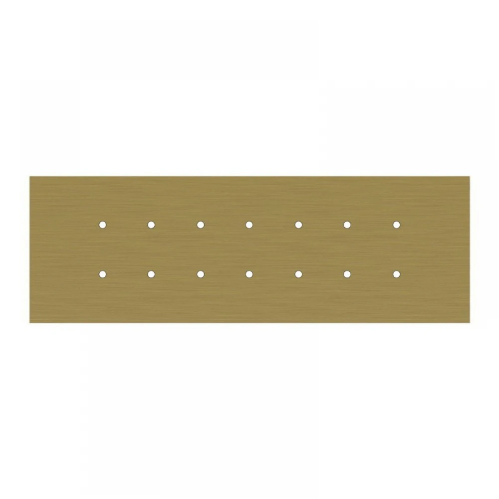 Ορθογώνια Μπάρα Ροζέτα XXL Rose-One με 14 τρύπες, 675 x 225 mm - Χρυσό ΜΑΤ Dibond - Creative Cables