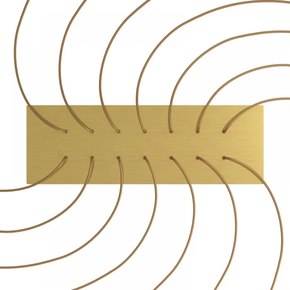 Ορθογώνια Μπάρα Ροζέτα XXL Rose-One με 14 τρύπες, 675 x 225 mm - Χρυσό ΜΑΤ Dibond - Creative Cables