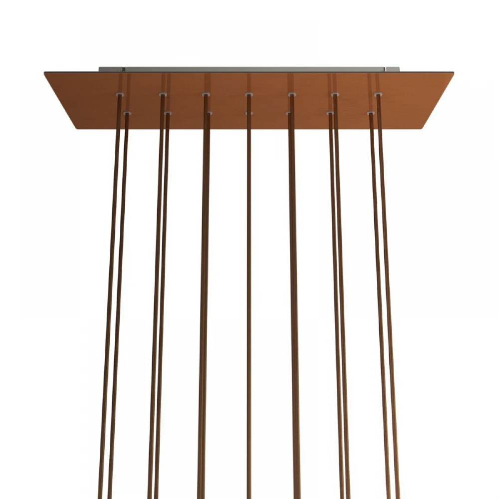 Ορθογώνια Μπάρα Ροζέτα XXL Rose-One με 14 τρύπες, 675 x 225 mm - Χάλκινο ΜΑΤ Dibond - Creative Cables