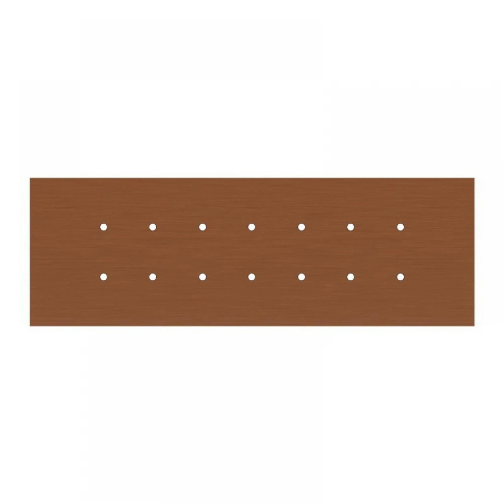 Ορθογώνια Μπάρα Ροζέτα XXL Rose-One με 14 τρύπες, 675 x 225 mm - Χάλκινο ΜΑΤ Dibond - Creative Cables