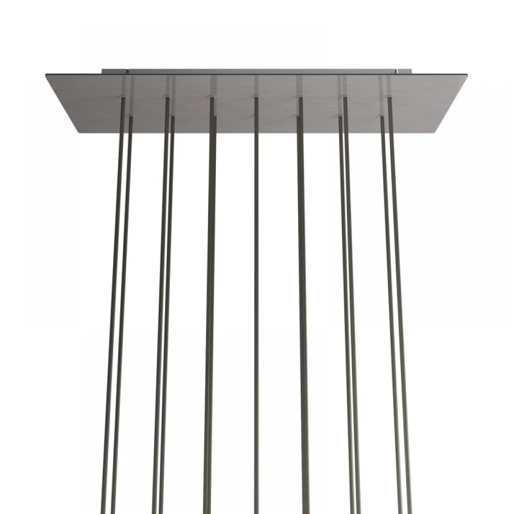 Ορθογώνια Μπάρα Ροζέτα XXL Rose-One με 14 τρύπες, 675 x 225 mm - Νίκελ ΜΑΤ Dibond - Creative Cables