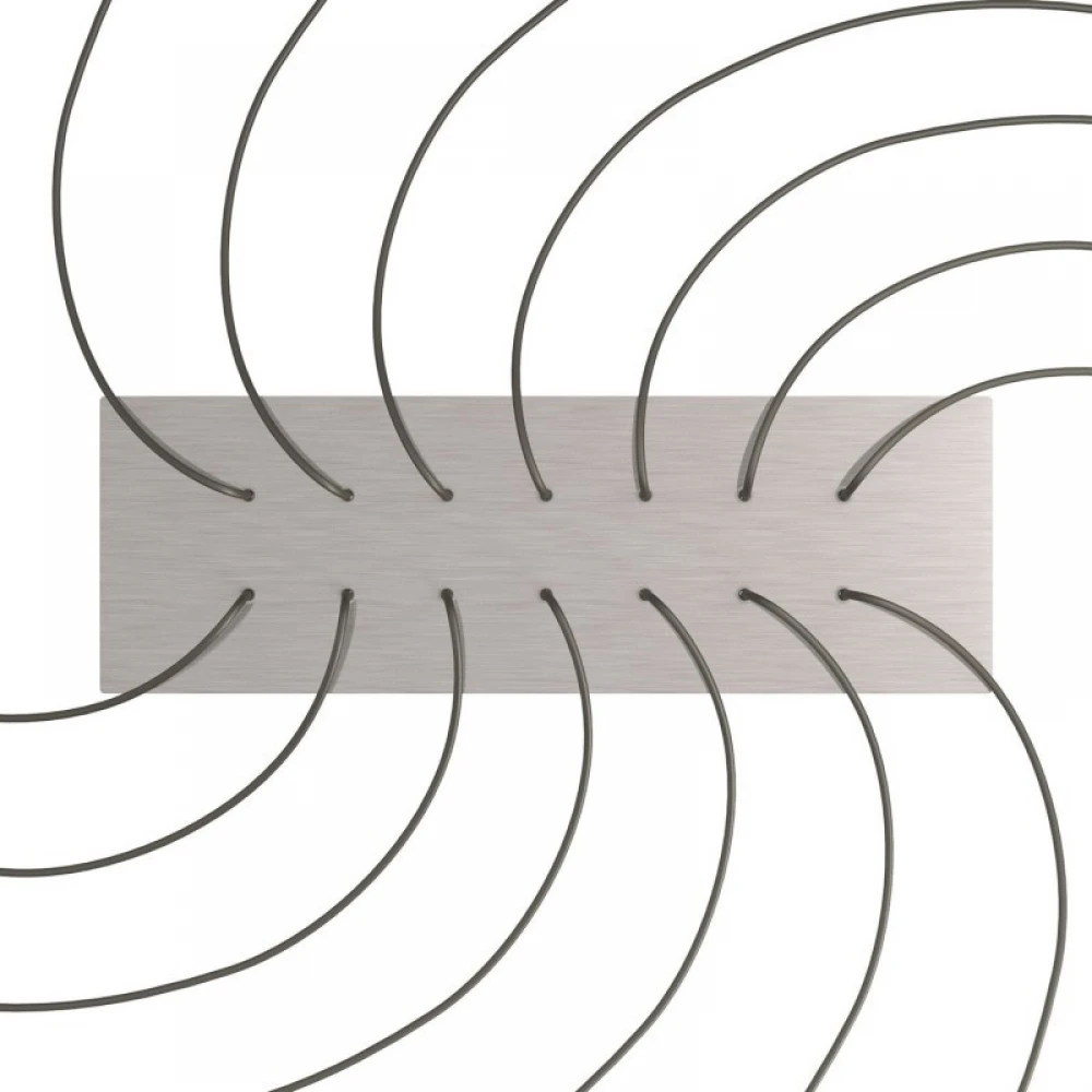 Ορθογώνια Μπάρα Ροζέτα XXL Rose-One με 14 τρύπες, 675 x 225 mm - Νίκελ ΜΑΤ Dibond - Creative Cables