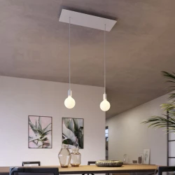 Ορθογώνια Μπάρα Ροζέτα XXL Rose-One με 2 τρύπες, 675 x 225 mm - Λευκό ΜΑΤ Dibond - Creative Cables