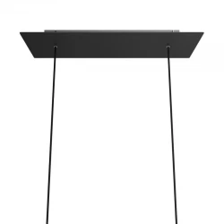 Ορθογώνια Μπάρα Ροζέτα XXL Rose-One με 2 τρύπες, 675 x 225 mm - Μαύρο ΜΑΤ Dibond - Creative Cables