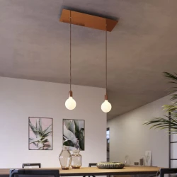 Ορθογώνια Μπάρα Ροζέτα XXL Rose-One με 2 τρύπες, 675 x 225 mm - Χάλκινο ΜΑΤ Dibond - Creative Cables