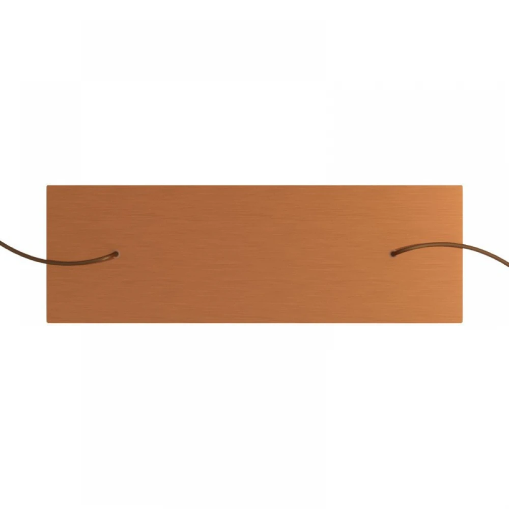 Ορθογώνια Μπάρα Ροζέτα XXL Rose-One με 2 τρύπες, 675 x 225 mm - Χάλκινο ΜΑΤ Dibond - Creative Cables