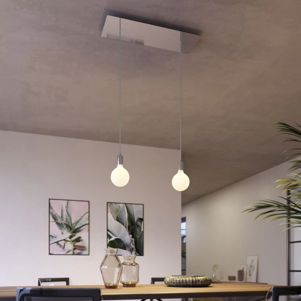 Ορθογώνια Μπάρα Ροζέτα XXL Rose-One με 2 τρύπες, 675 x 225 mm - Νίκελ ΜΑΤ Dibond - Creative Cables