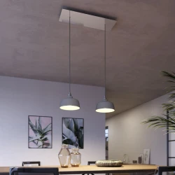Ορθογώνια Μπάρα Ροζέτα XXL Rose-One με 2 τρύπες, 675 x 225 mm - Νίκελ ΜΑΤ Dibond - Creative Cables