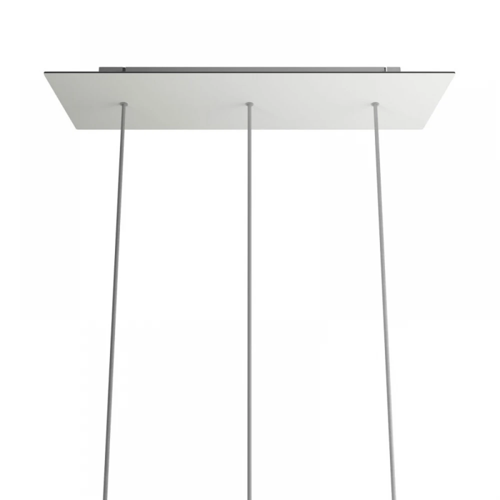 Ορθογώνια Μπάρα Ροζέτα XXL Rose-One με 3 τρύπες, 675 x 225 mm - Λευκό ΜΑΤ Dibond - Creative Cables