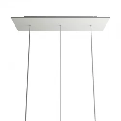 Ορθογώνια Μπάρα Ροζέτα XXL Rose-One με 3 τρύπες, 675 x 225 mm - Λευκό ΜΑΤ Dibond - Creative Cables