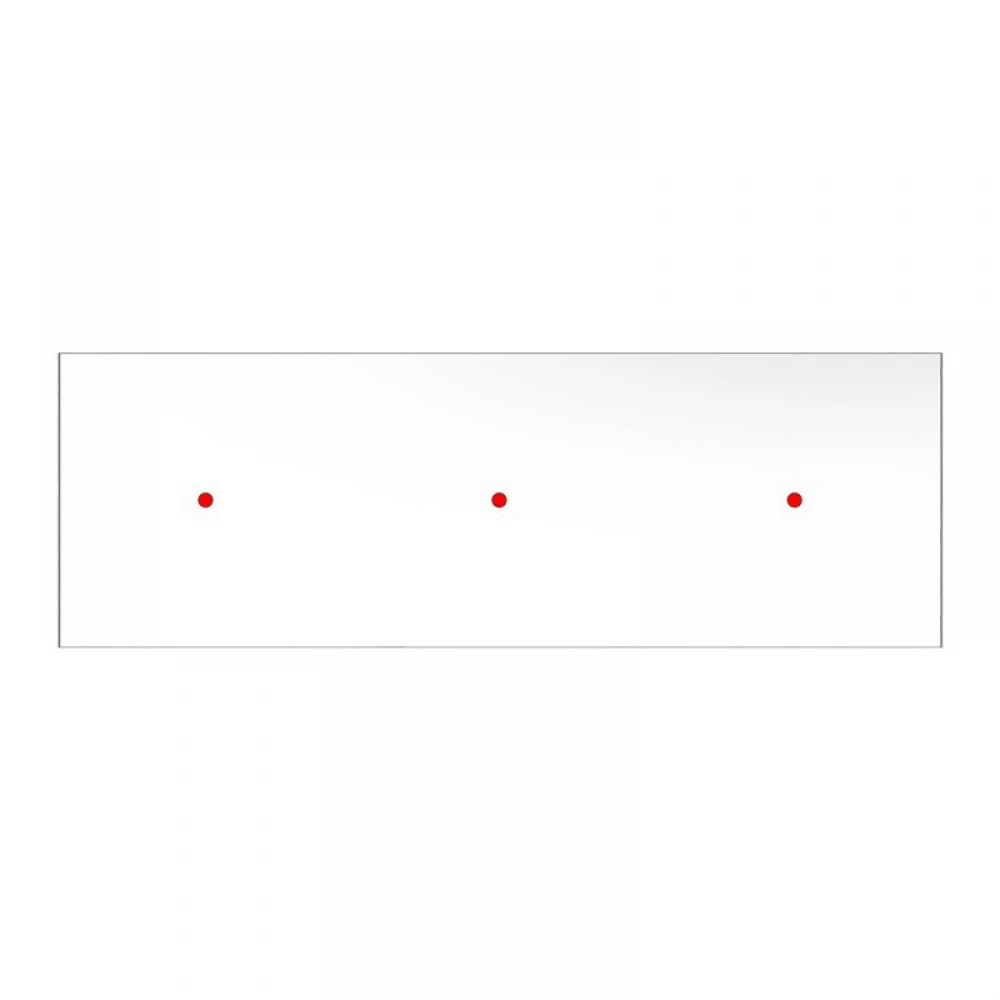 Ορθογώνια Μπάρα Ροζέτα XXL Rose-One με 3 τρύπες, 675 x 225 mm - Λευκό ΜΑΤ Dibond - Creative Cables