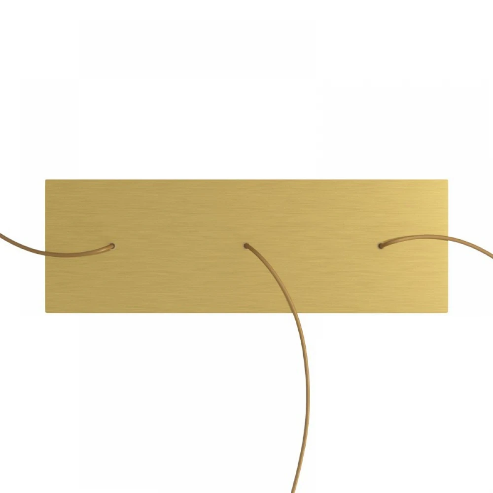 Ορθογώνια Μπάρα Ροζέτα XXL Rose-One με 3 τρύπες, 675 x 225 mm - Χρυσό ΜΑΤ Dibond - Creative Cables
