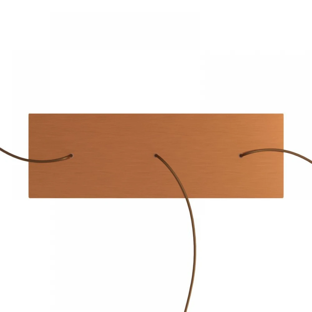 Ορθογώνια Μπάρα Ροζέτα XXL Rose-One με 3 τρύπες, 675 x 225 mm - Χάλκινο ΜΑΤ Dibond - Creative Cables