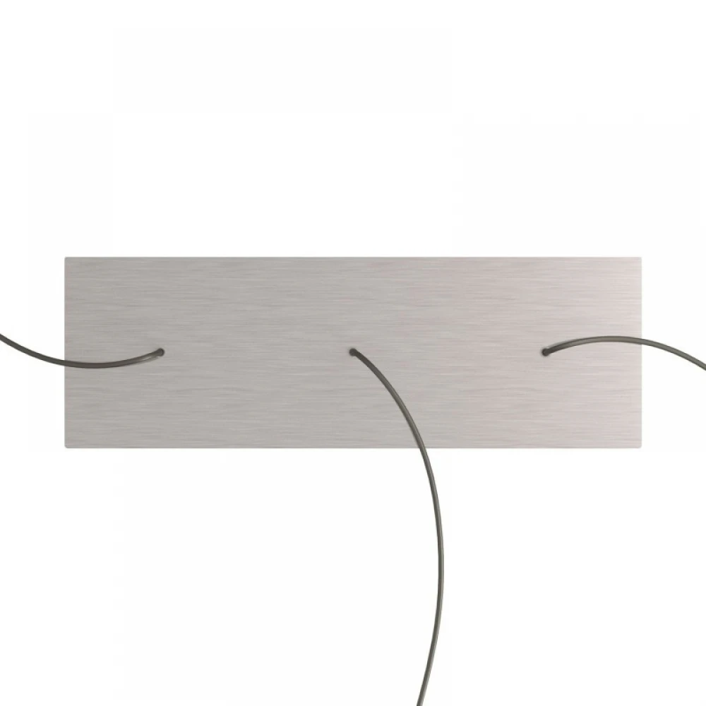 Ορθογώνια Μπάρα Ροζέτα XXL Rose-One με 3 τρύπες, 675 x 225 mm - Νίκελ ΜΑΤ Dibond - Creative Cables