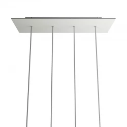 Ορθογώνια Μπάρα Ροζέτα XXL Rose-One με 4 τρύπες, 675 x 225 mm - Λευκό ΜΑΤ Dibond - Creative Cables
