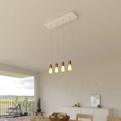 Ορθογώνια Μπάρα Ροζέτα XXL Rose-One με 4 τρύπες, 675 x 225 mm - Λευκό ΜΑΤ Dibond - Creative Cables