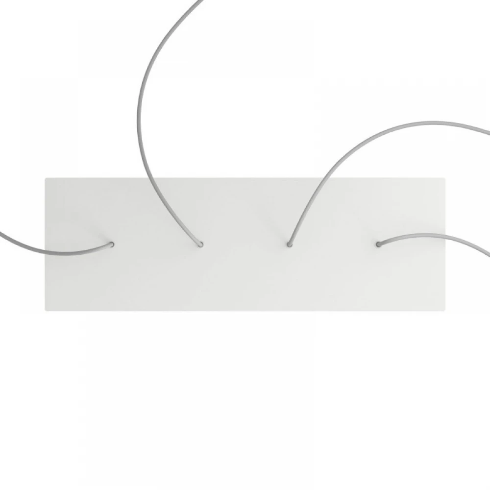 Ορθογώνια Μπάρα Ροζέτα XXL Rose-One με 4 τρύπες, 675 x 225 mm - Λευκό ΜΑΤ Dibond - Creative Cables