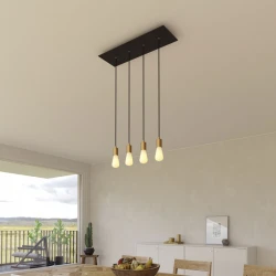 Ορθογώνια Μπάρα Ροζέτα XXL Rose-One με 4 τρύπες, 675 x 225 mm - Μαύρο ΜΑΤ Dibond - Creative Cables