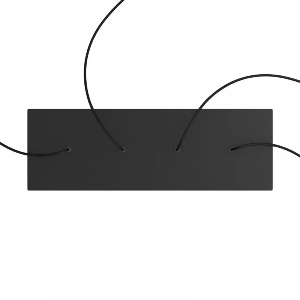 Ορθογώνια Μπάρα Ροζέτα XXL Rose-One με 4 τρύπες, 675 x 225 mm - Μαύρο ΜΑΤ Dibond - Creative Cables