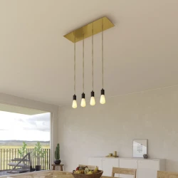 Ορθογώνια Μπάρα Ροζέτα XXL Rose-One με 4 τρύπες, 675 x 225 mm - Χρυσό ΜΑΤ Dibond - Creative Cables