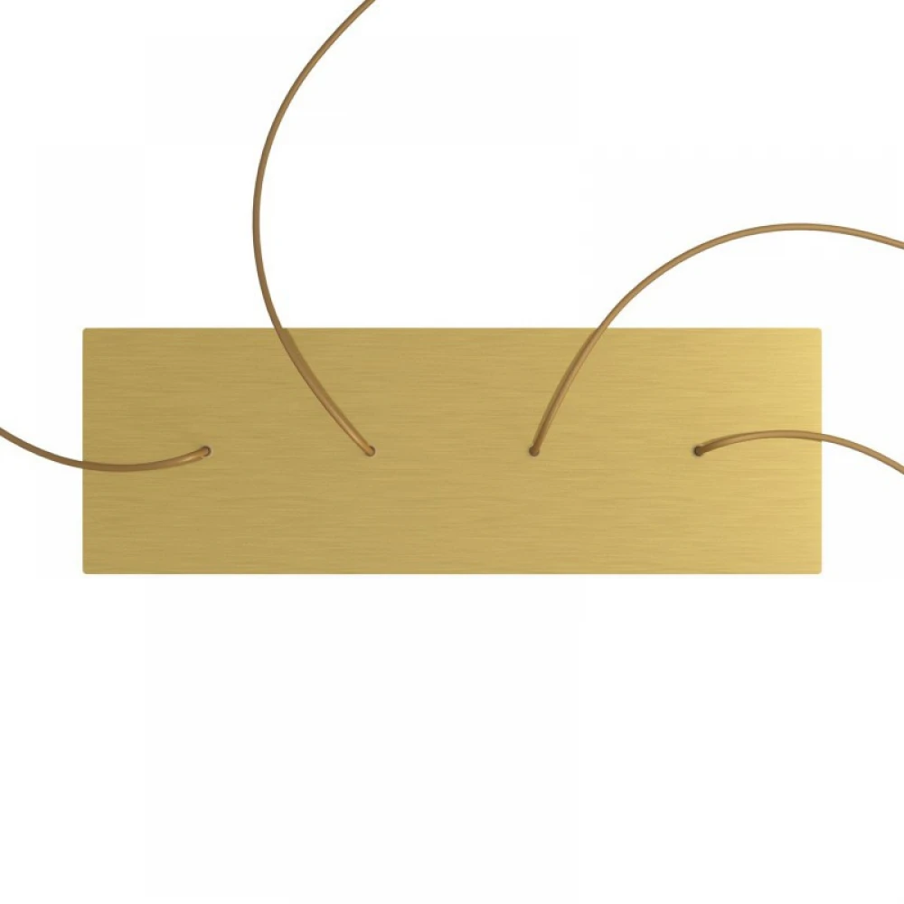Ορθογώνια Μπάρα Ροζέτα XXL Rose-One με 4 τρύπες, 675 x 225 mm - Χρυσό ΜΑΤ Dibond - Creative Cables