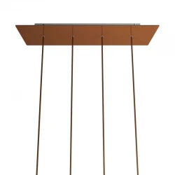 Ορθογώνια Μπάρα Ροζέτα XXL Rose-One με 4 τρύπες, 675 x 225 mm - Χάλκινο ΜΑΤ Dibond - Creative Cables