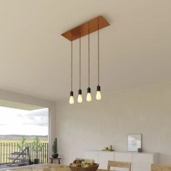 Ορθογώνια Μπάρα Ροζέτα XXL Rose-One με 4 τρύπες, 675 x 225 mm - Χάλκινο ΜΑΤ Dibond - Creative Cables