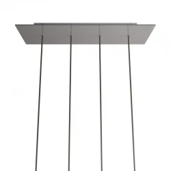 Ορθογώνια Μπάρα Ροζέτα XXL Rose-One με 4 τρύπες, 675 x 225 mm - Νίκελ ΜΑΤ Dibond - Creative Cables