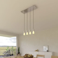 Ορθογώνια Μπάρα Ροζέτα XXL Rose-One με 4 τρύπες, 675 x 225 mm - Νίκελ ΜΑΤ Dibond - Creative Cables