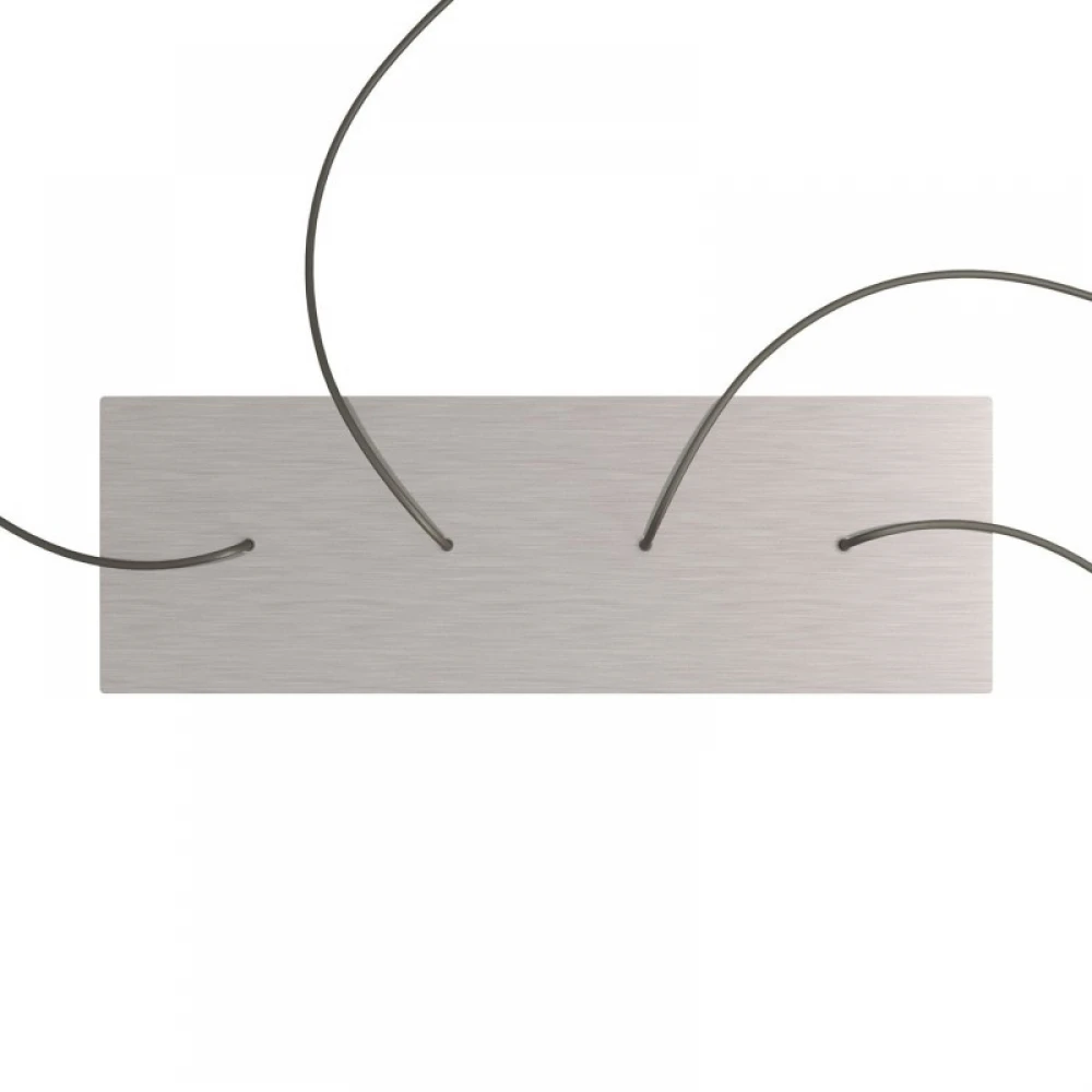 Ορθογώνια Μπάρα Ροζέτα XXL Rose-One με 4 τρύπες, 675 x 225 mm - Νίκελ ΜΑΤ Dibond - Creative Cables
