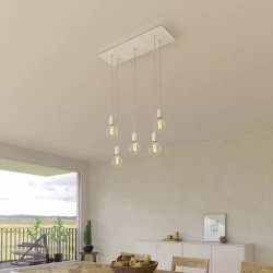 Ορθογώνια Μπάρα Ροζέτα XXL Rose-One με 5 τρύπες, 675 x 225 mm - Λευκό ΜΑΤ Dibond - Creative Cables